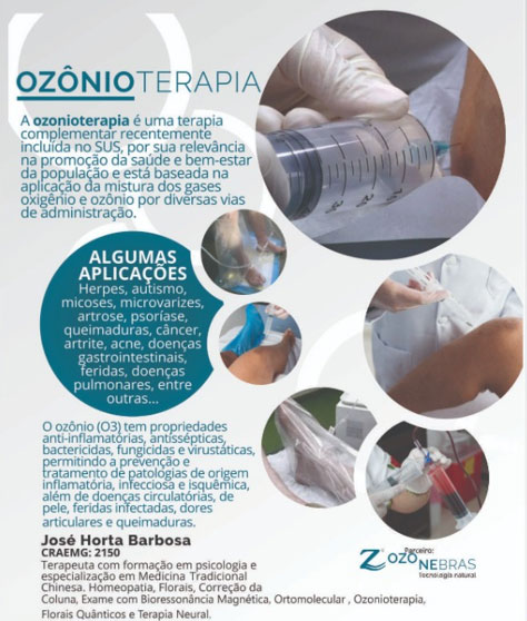 Ozonioterapia - Tratamento com ozônio medicinal na Clínica José Horta em Sabará MG